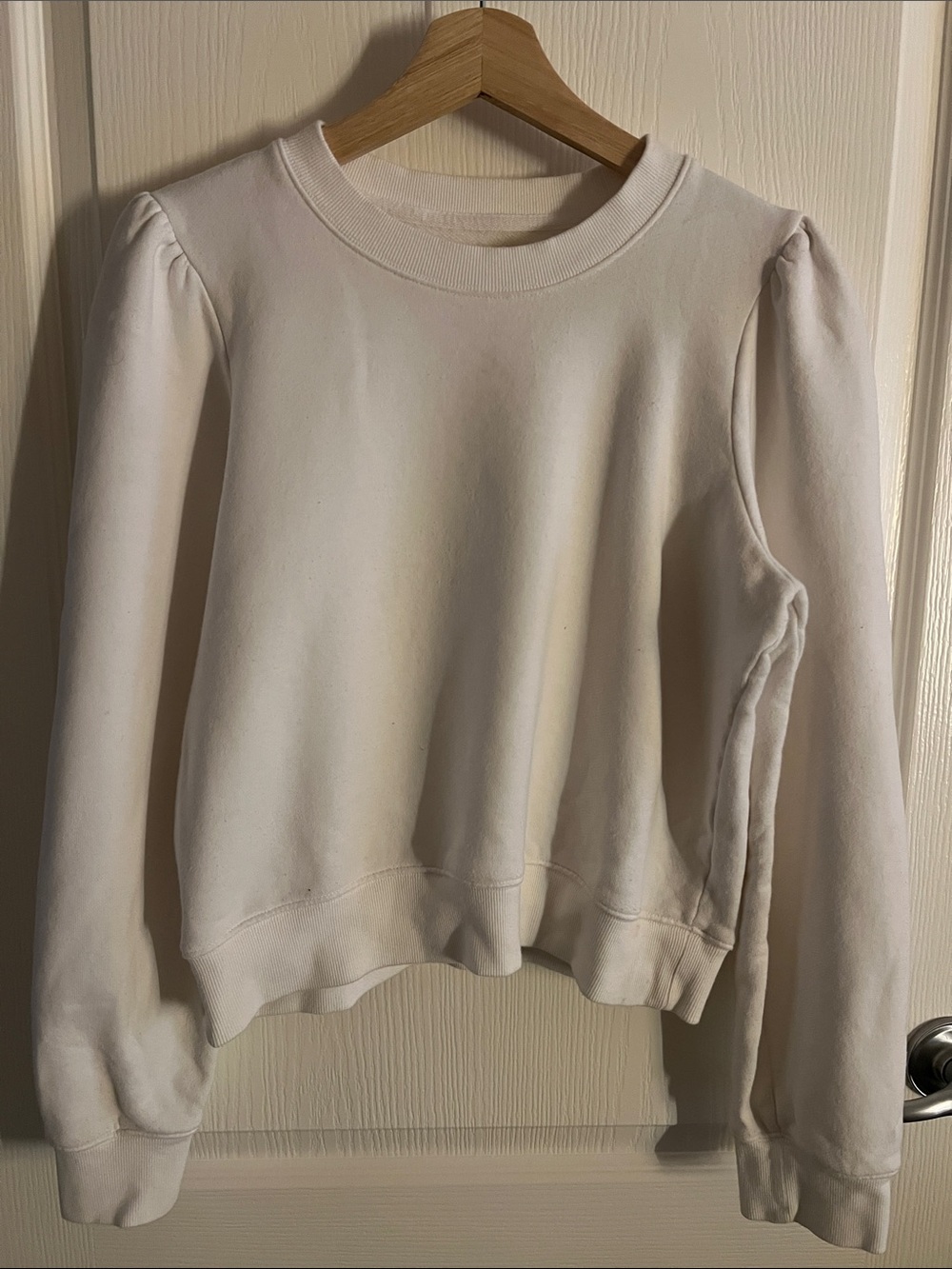 Aritzia Cream Puff-Sleeve Crewneck Sweatshirt